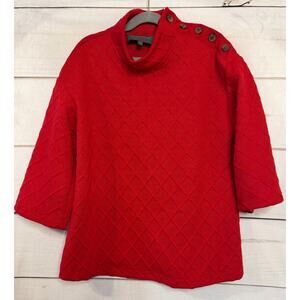 Sunday in Brooklyn Size XS Sweater Red with Buttons Quilted Texture